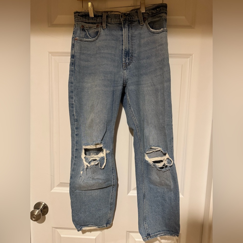 Abercrombie & Fitch The Ankle Straight Ultra High Rise Blue Jeans | Size 6 / 28